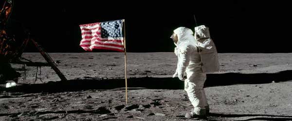 moon-landing and flag