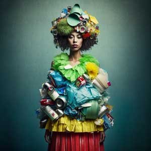 bpos9klegrant Cute Young woman in stylish dress made up of recycled 7d465096 22b4 4010 9353 7a65fd4ec7d8